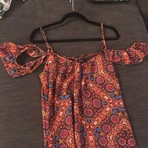 Cold shoulder print dress